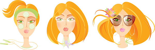 fashionable female head vector