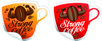 vector coffee break stickers elements