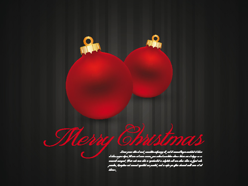 xmas background template elegant dark black red baubles