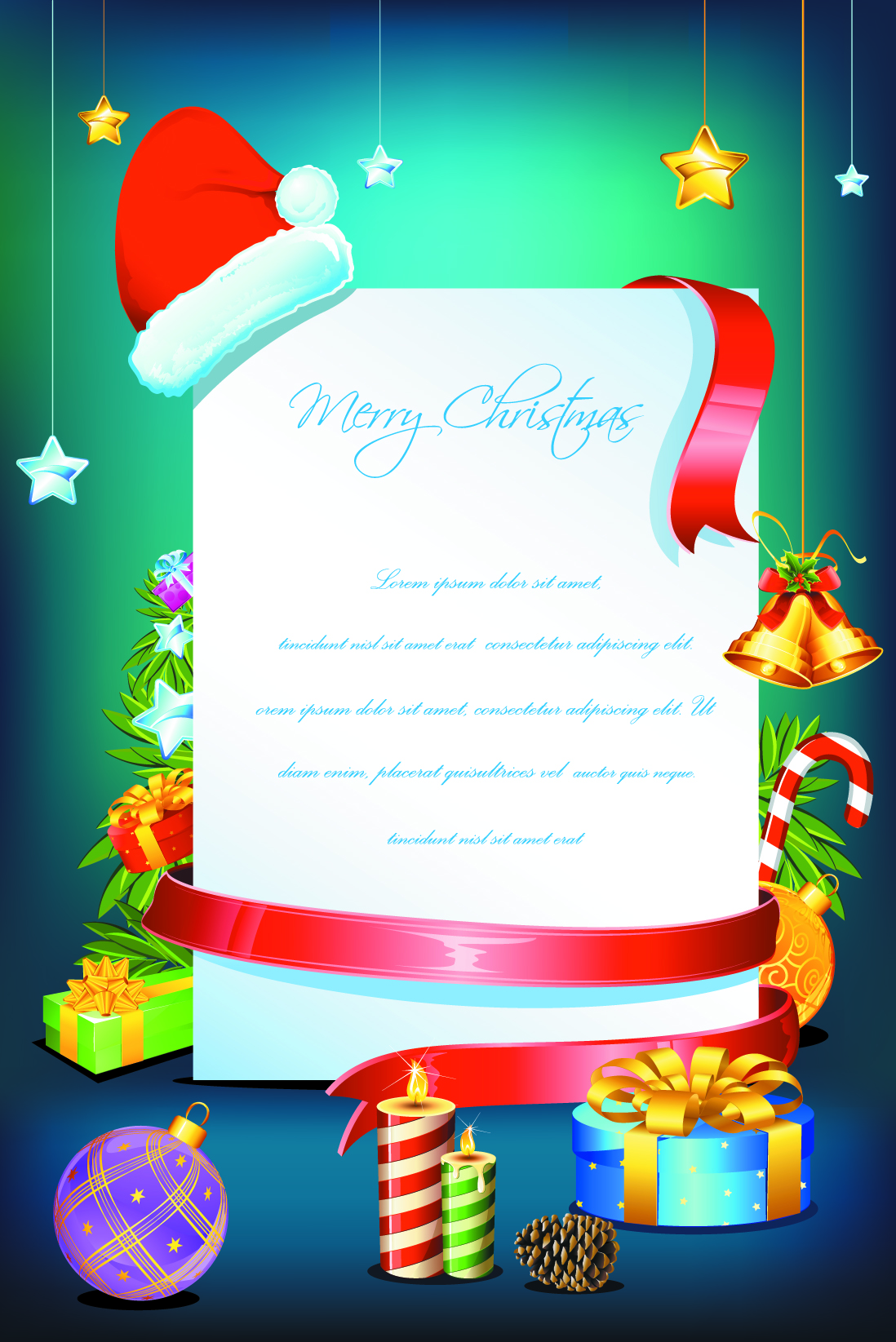 christmas background template elegant colorful modern decor elements