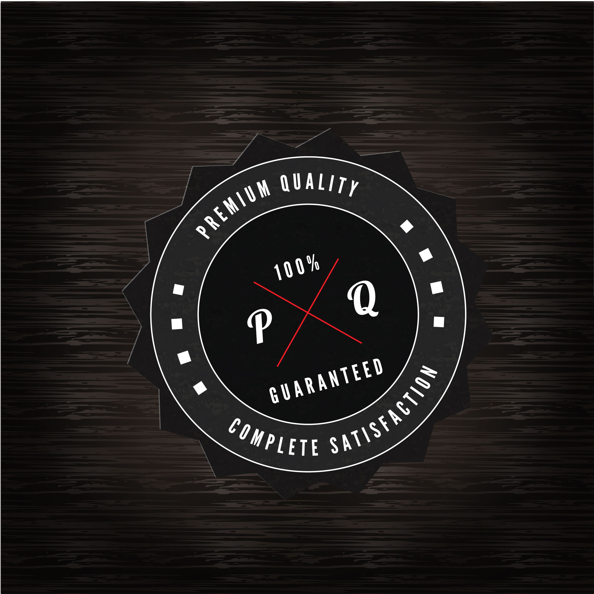 quality label template elegant classic dark serrated circle