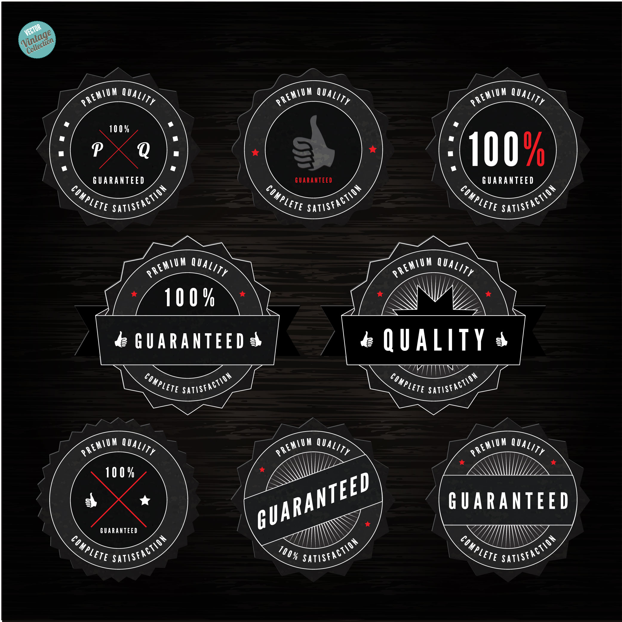 guarantee label templates elegant dark shapes sketch