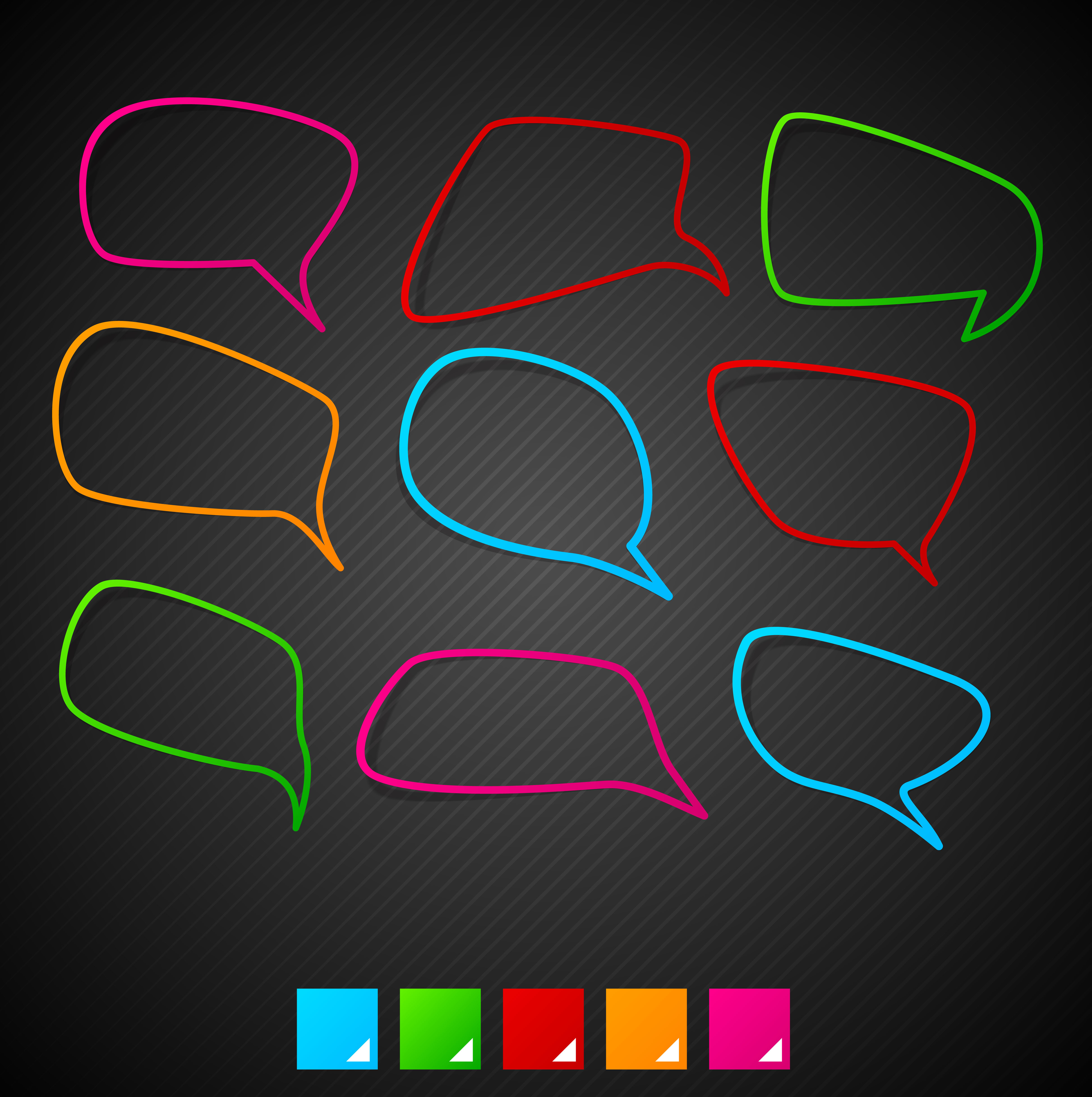 decorative speech bubbles templates colorful flat lines sketch