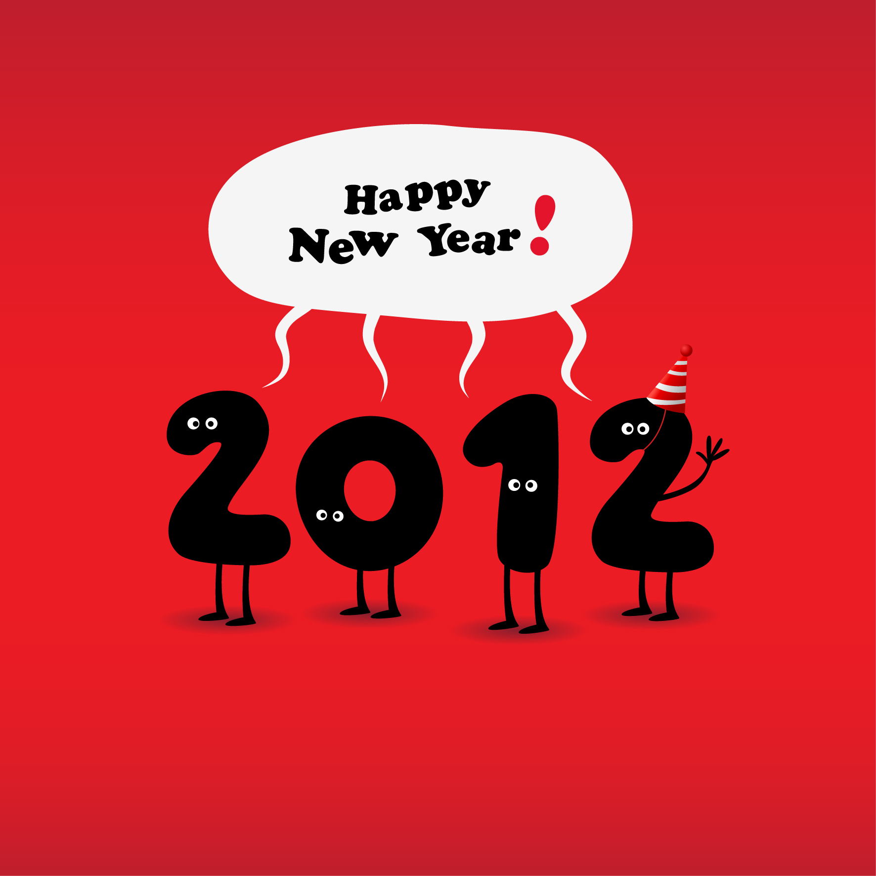 2012 new year banner stylized numbers dark design