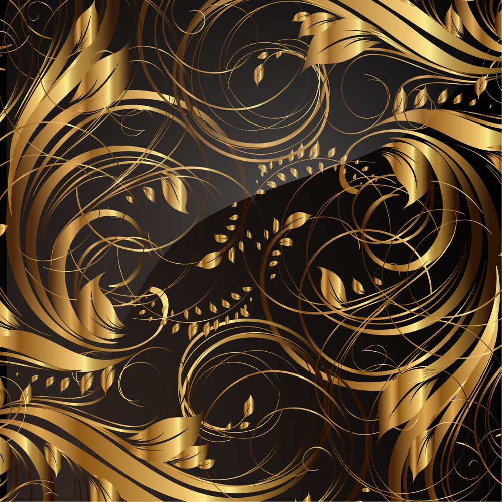 decorative pattern template luxury golden dynamic messy curves