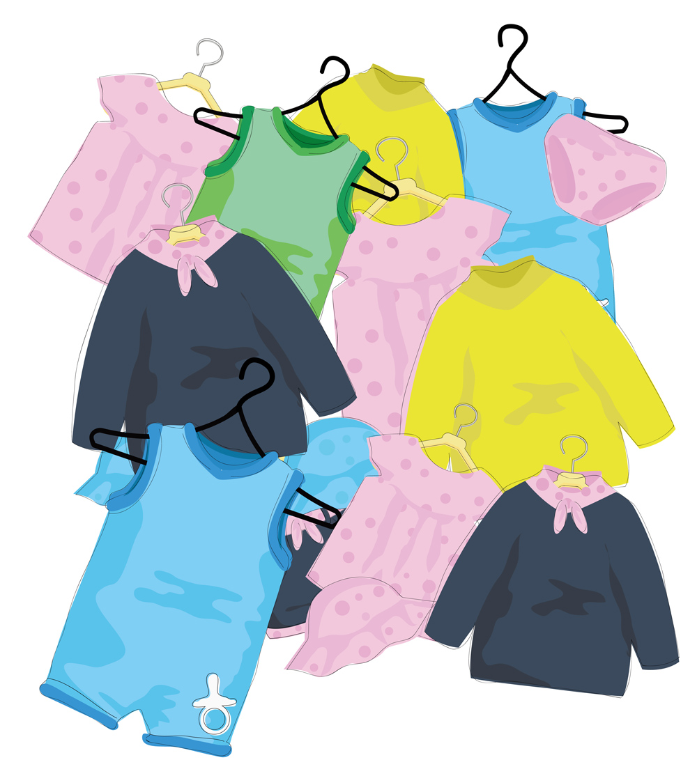 baby shop advertising background colorful flat clothes sketch