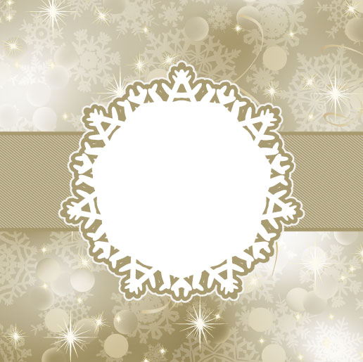 christmas decorative pattern sparking snowflakes elegant ribbon