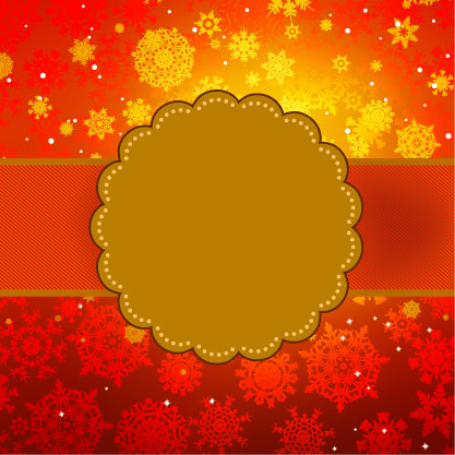 decorative cover pattern template red yellow snowflakes design