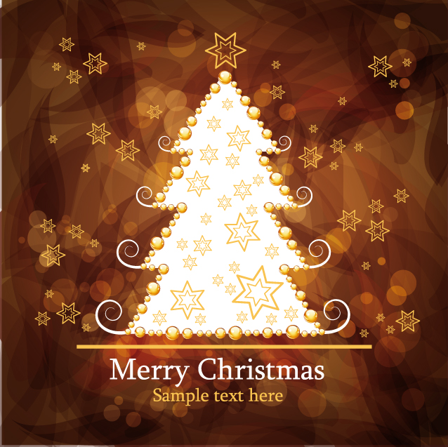 christmas banner template bokeh sparkling fir tree decor