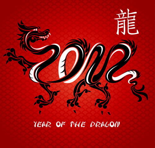 oriental calendar cover template handdrawn dragon sketch