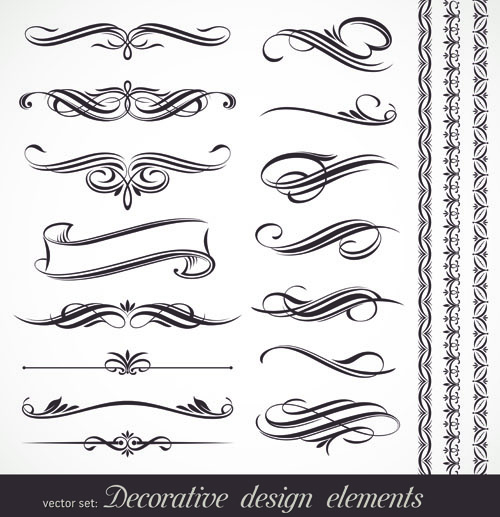 document decorative elements elegant classic curves shapes