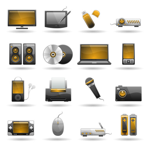 technology icons shiny modern sketch