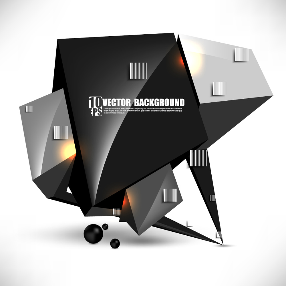 technology background template modern 3d geometric shapes