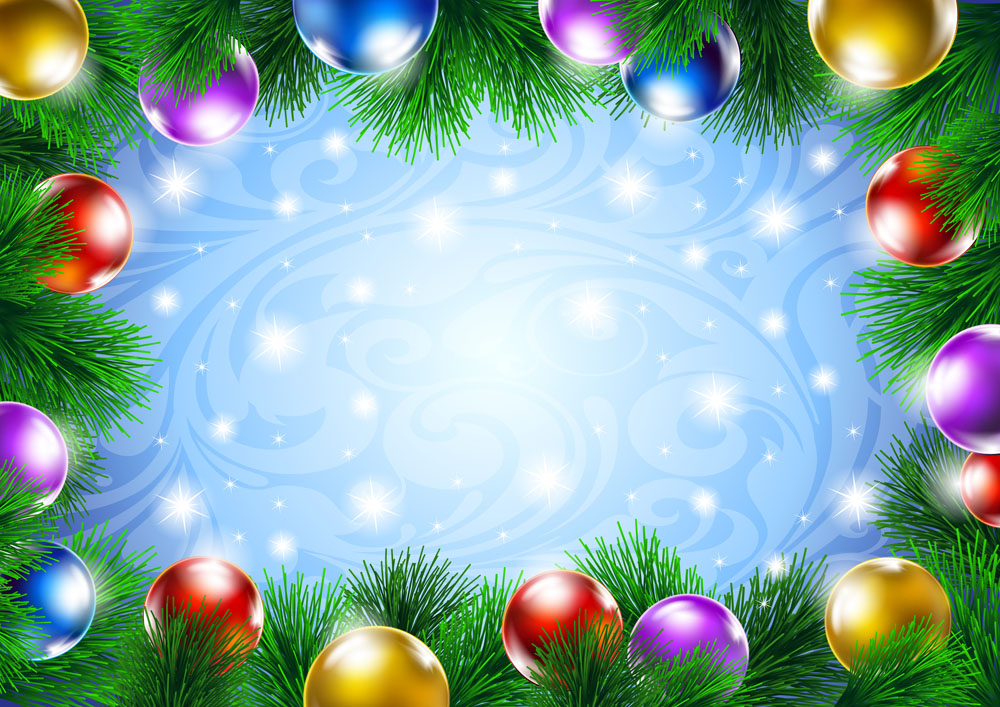 xmas background template elegant sparkling colorful baubles