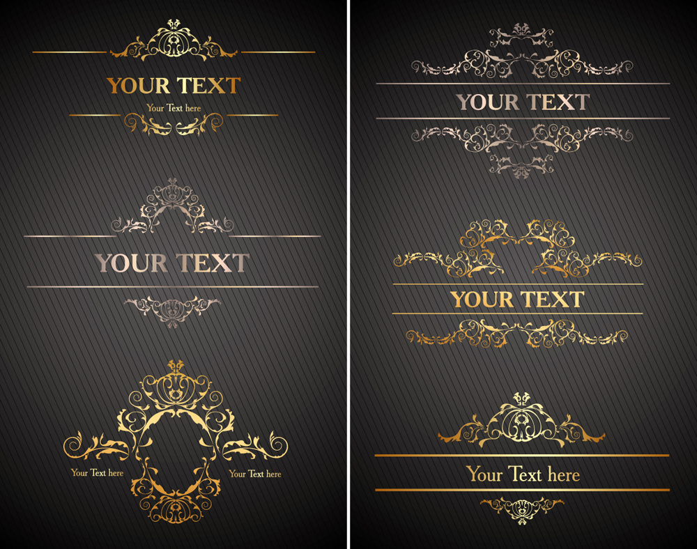 card decorative template luxury classical symmetric shapes