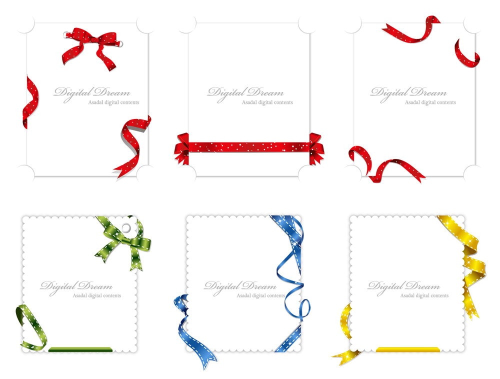 card decorative templates elegant luxury ribbon knot sketch