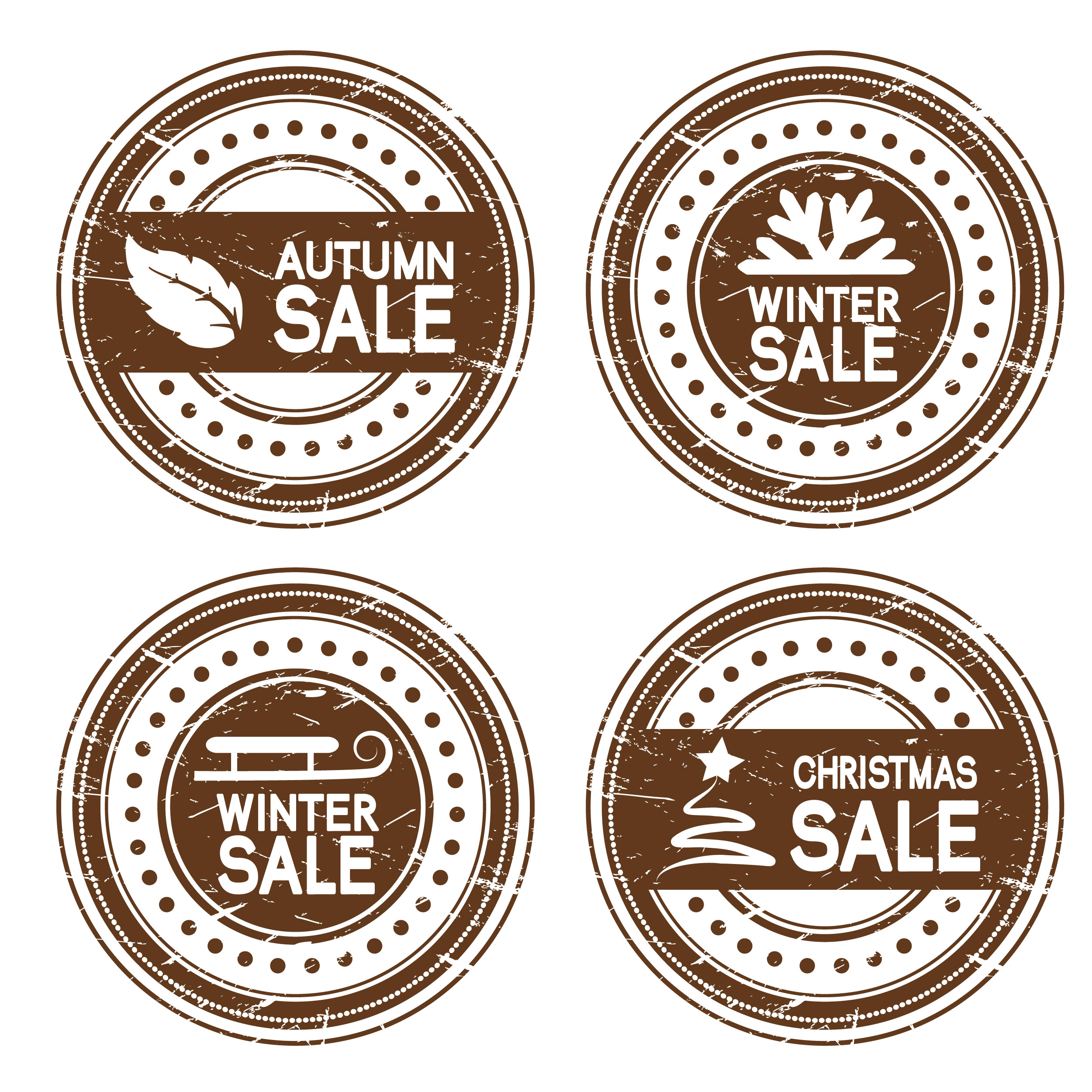 seasonal sale labels templates retro circle sketch