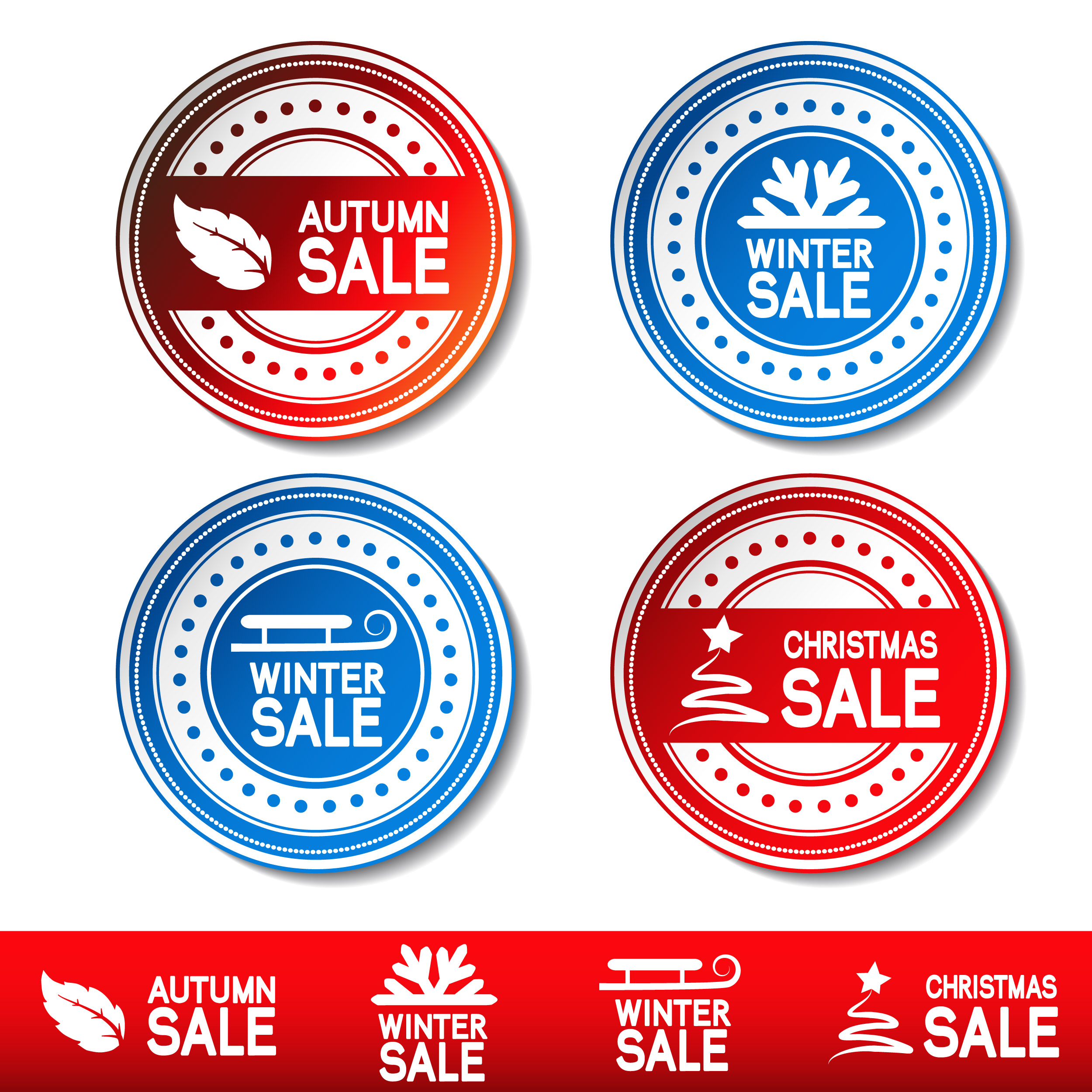 seasonal sale sticker templates circle elegant flat symbols