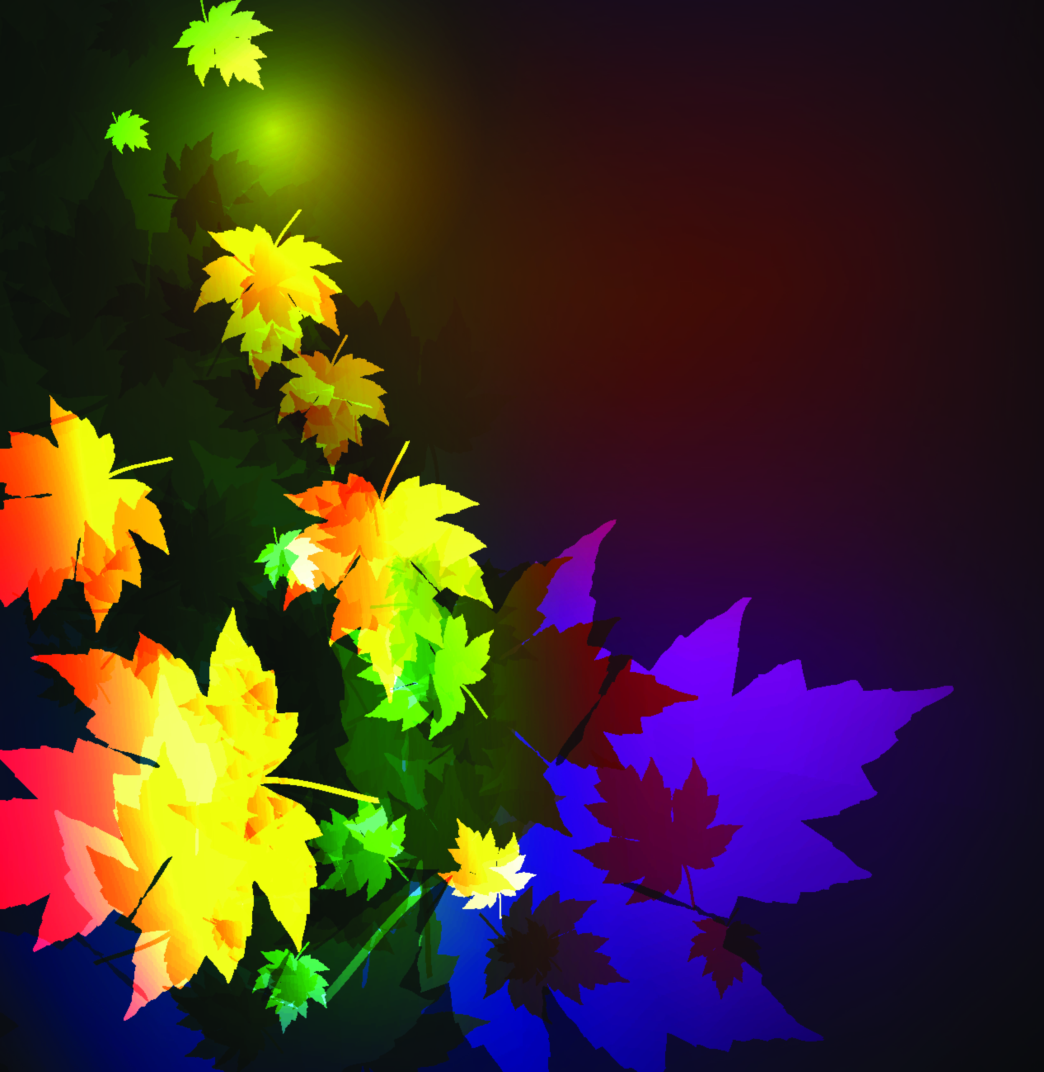 leaves background template dark design colorful dynamic