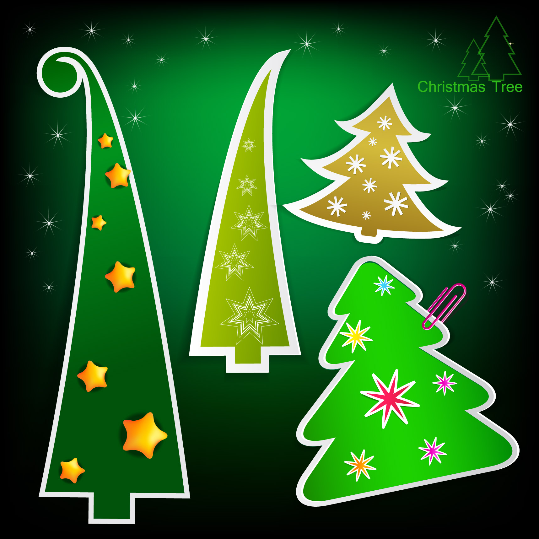 christmas background flat paper cut fir trees sketch