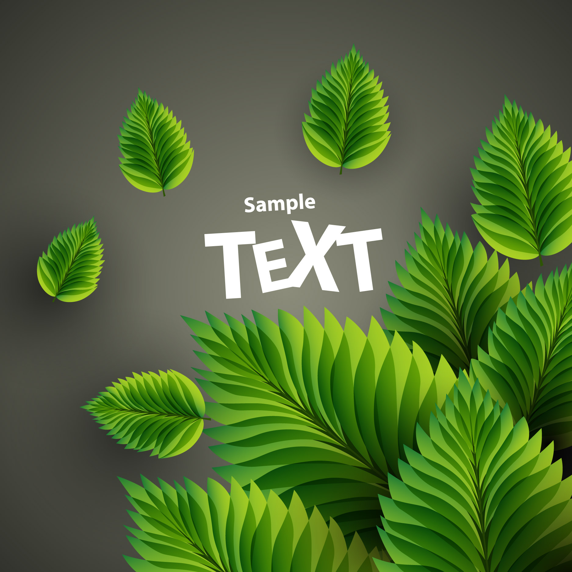 decorative background template elegant green leaves decor