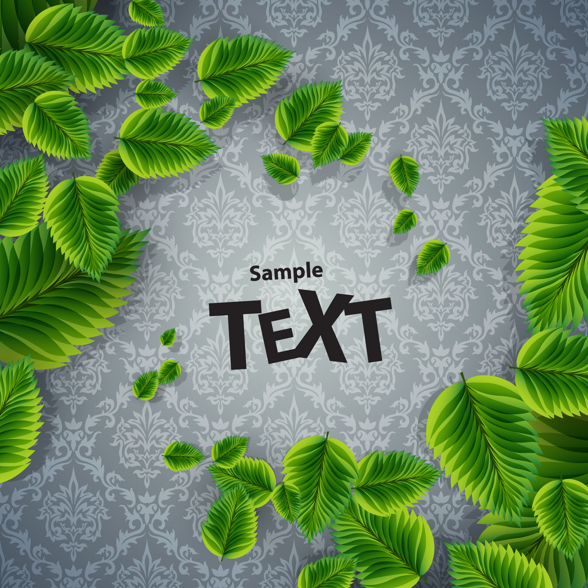 ecological background template elegant green leaves modern design