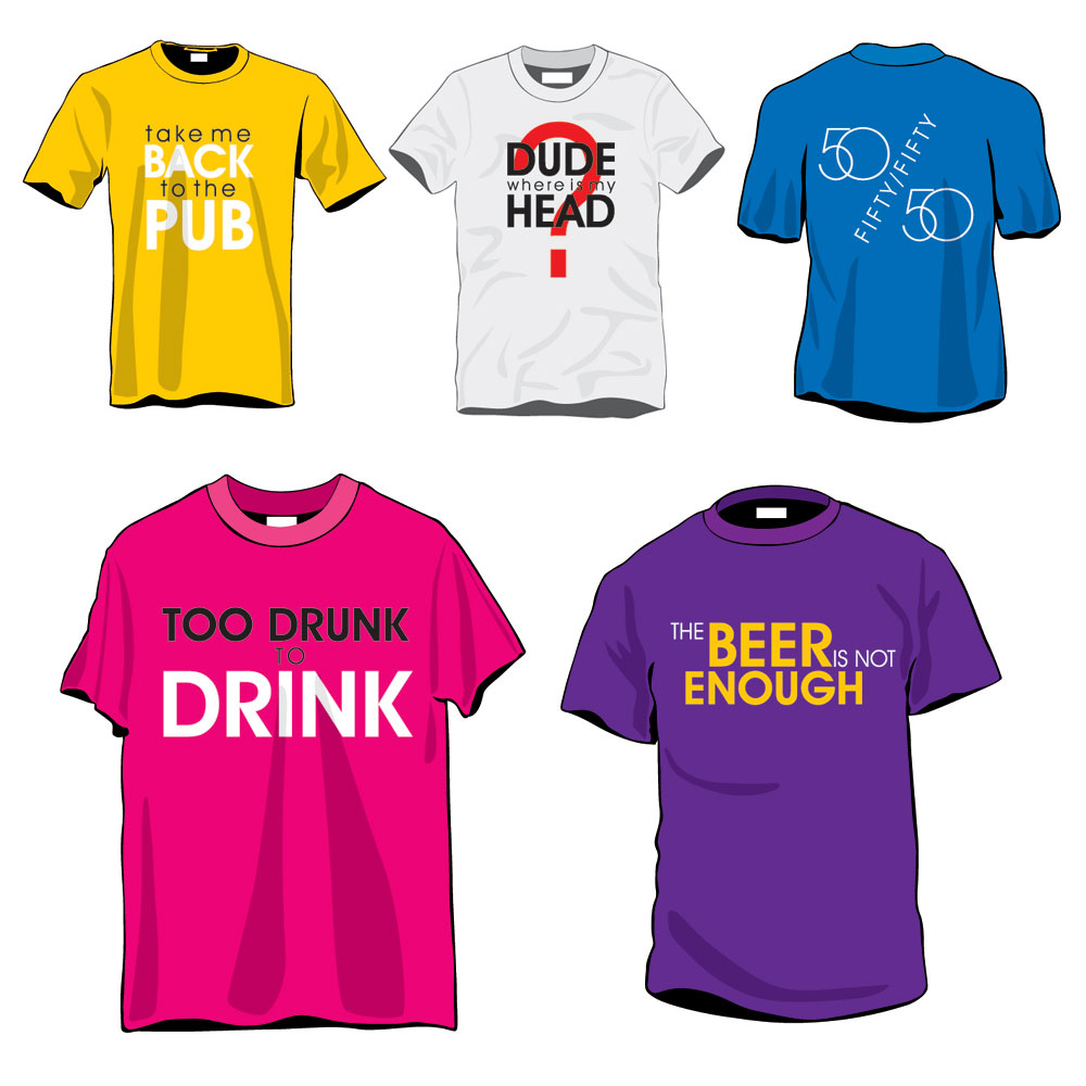 tshirt templates colored modern sketch texts decor