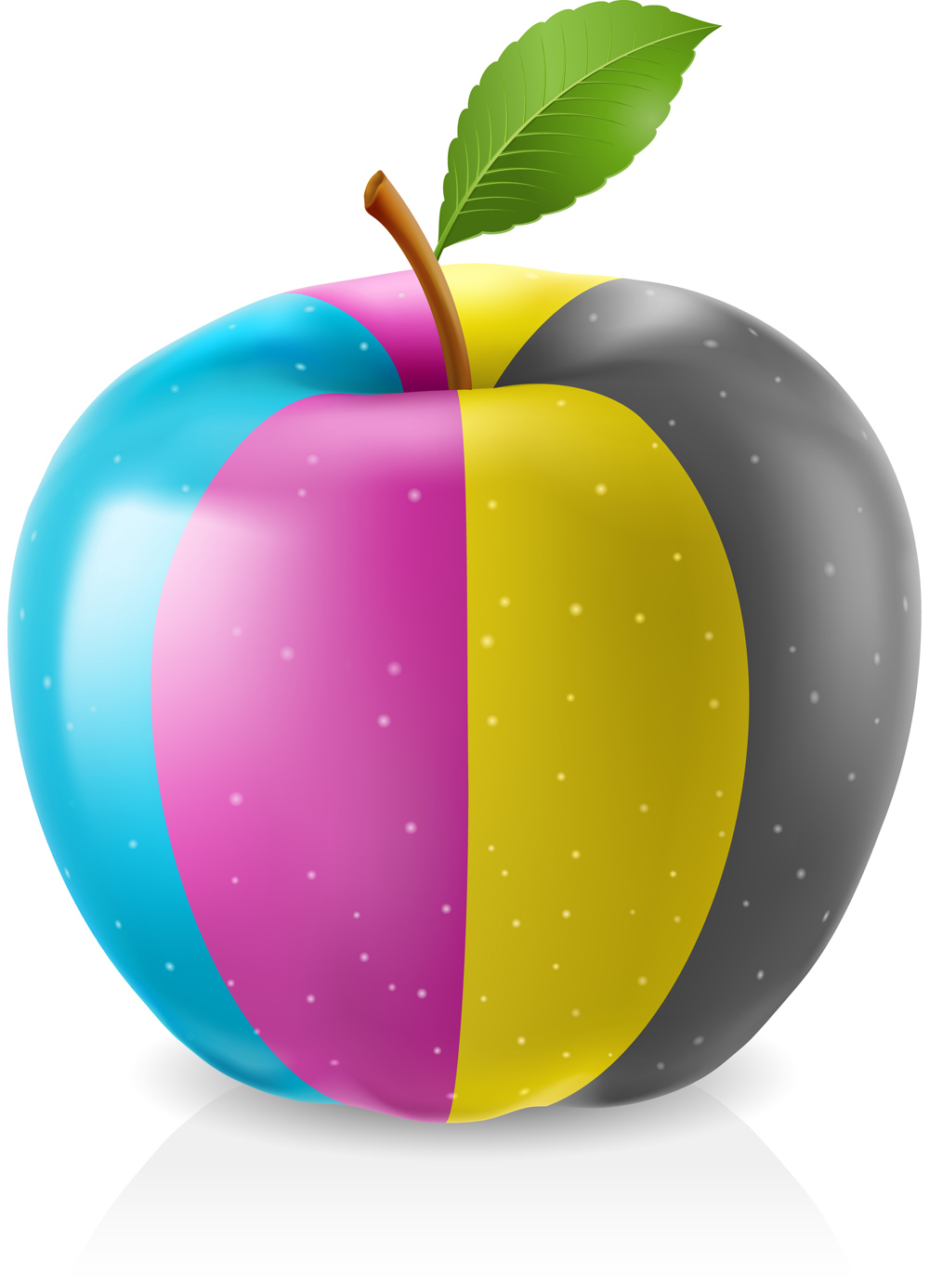 apple icon shiny colorful modern 3d decor