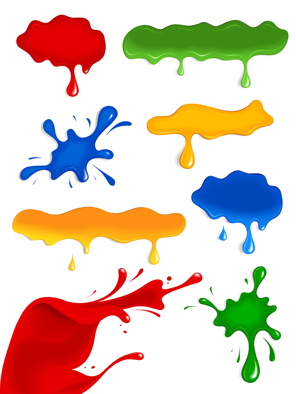 ink colors marks icons shiny modern shapes