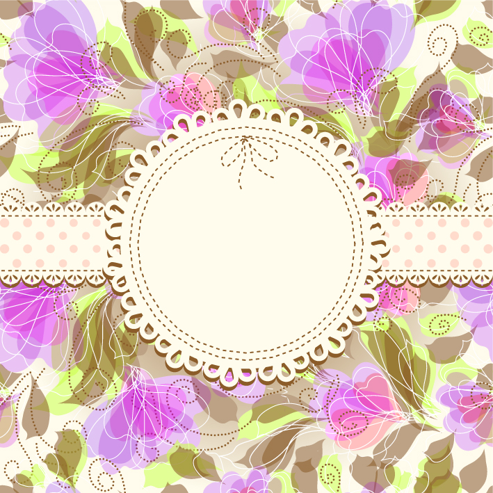 cover decor template elegant classic ribbon frame botany