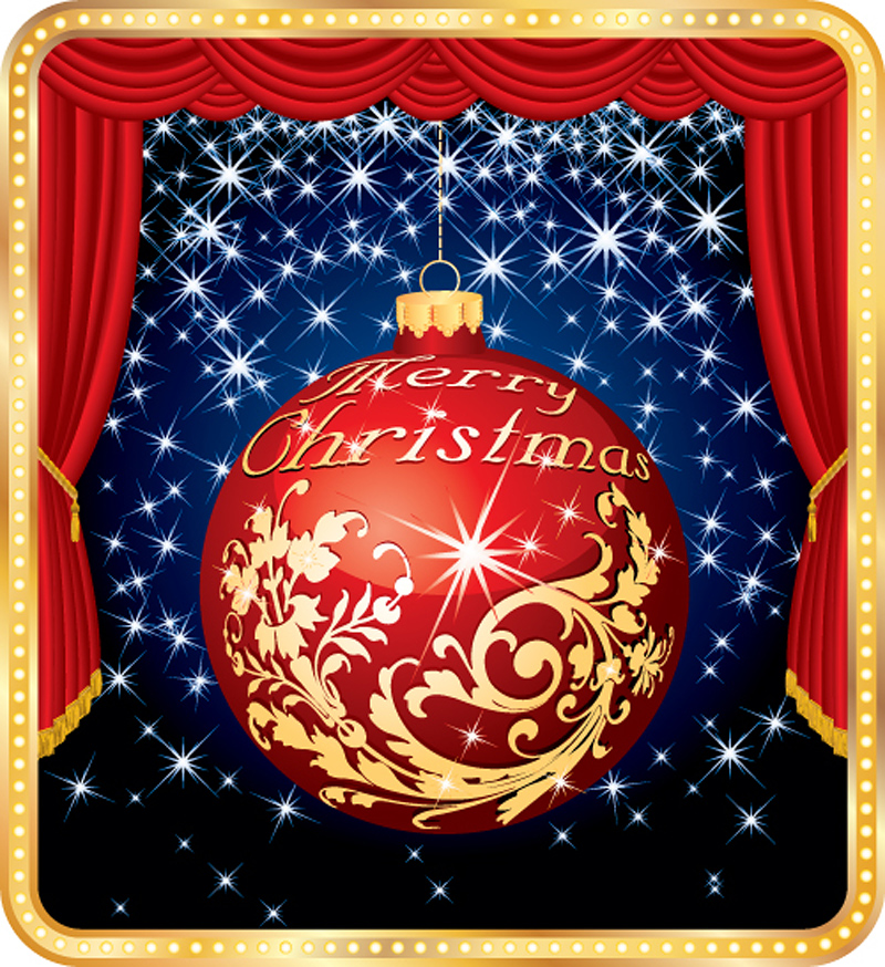 christmas background sparkling bauble ball stage sketch