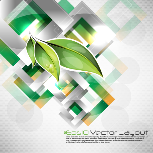 decorative background template modern leaves geometry decor