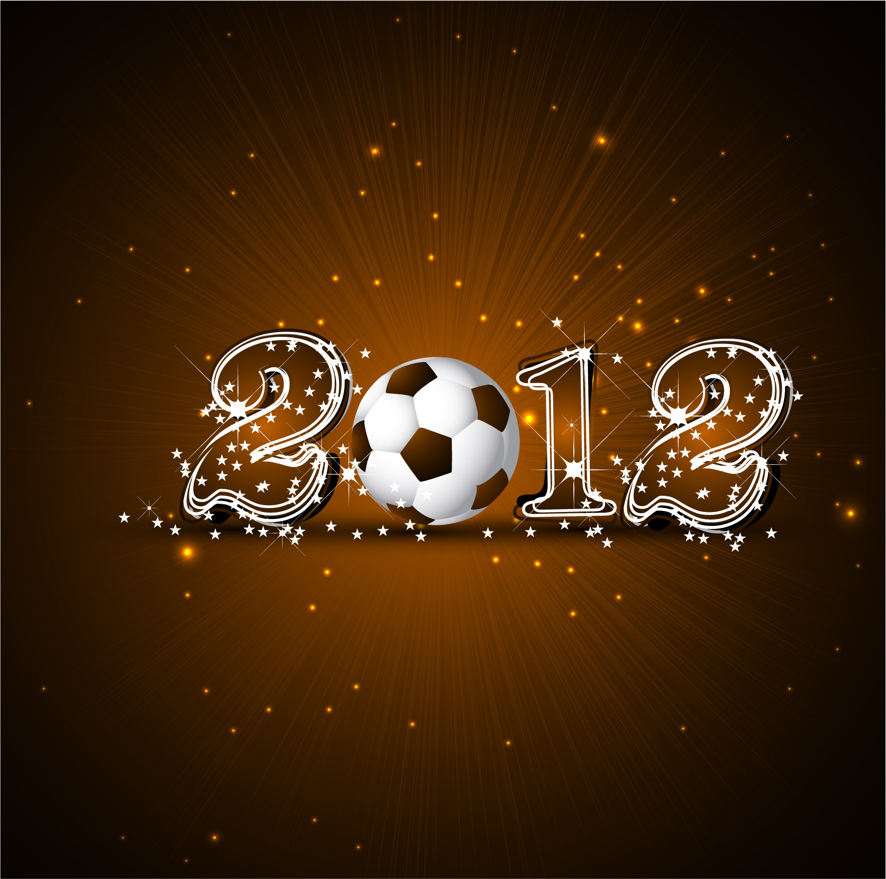 2012 new year poster twinkling design ball sketch