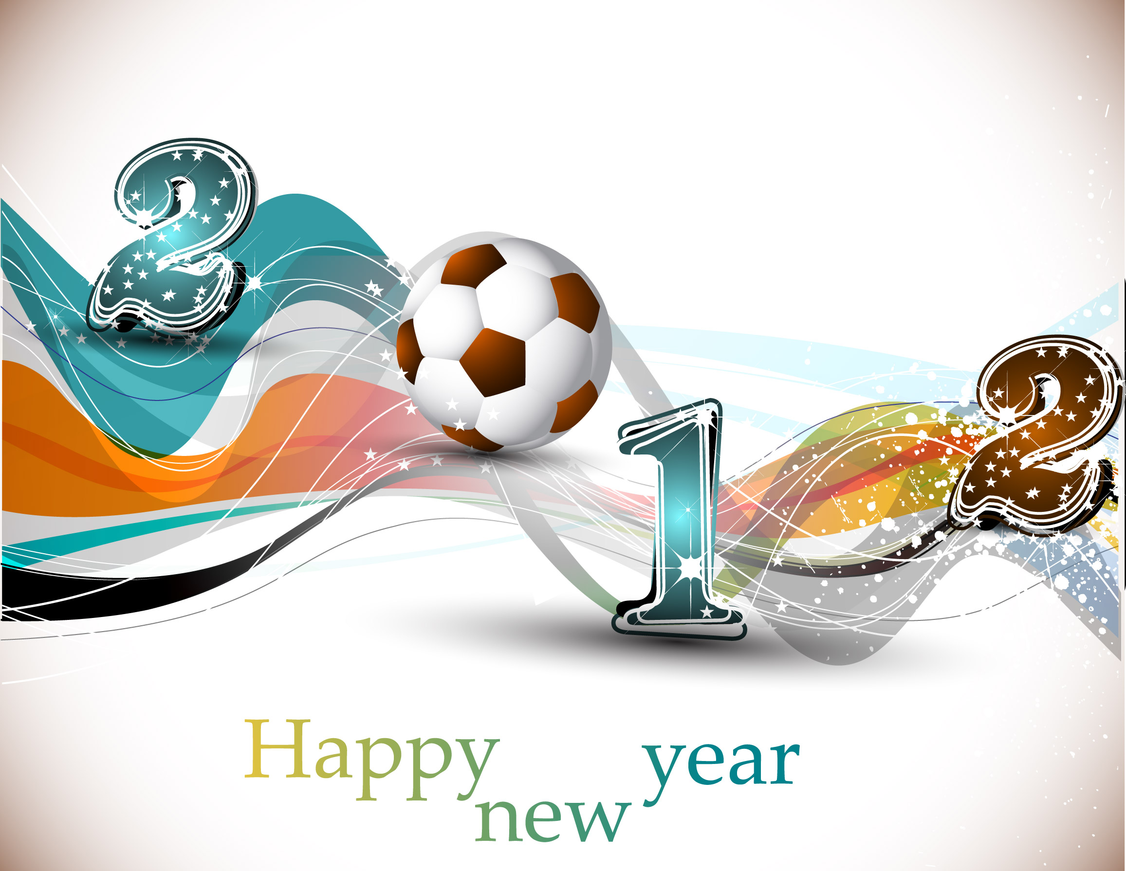 2012 new year banner dynamic football curves decor