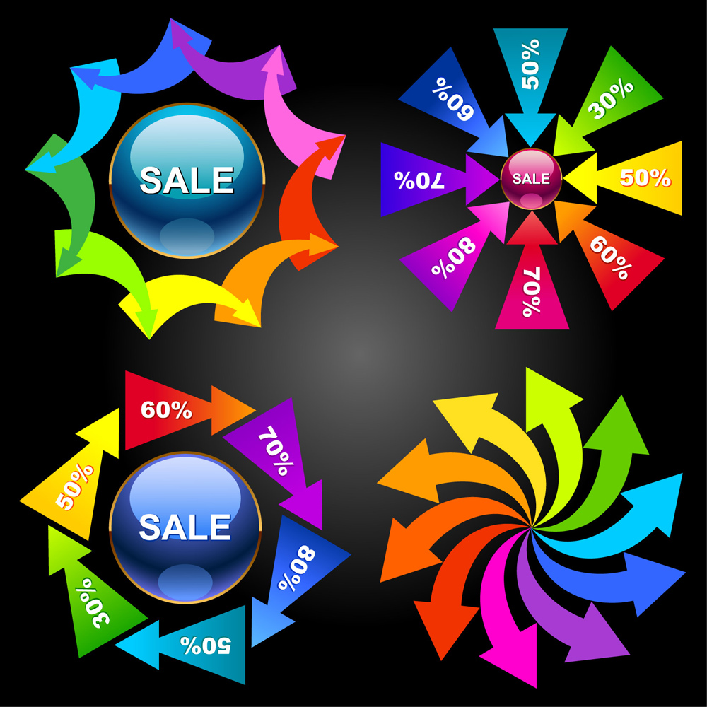 sale infographic elements colorful modern circular shapes