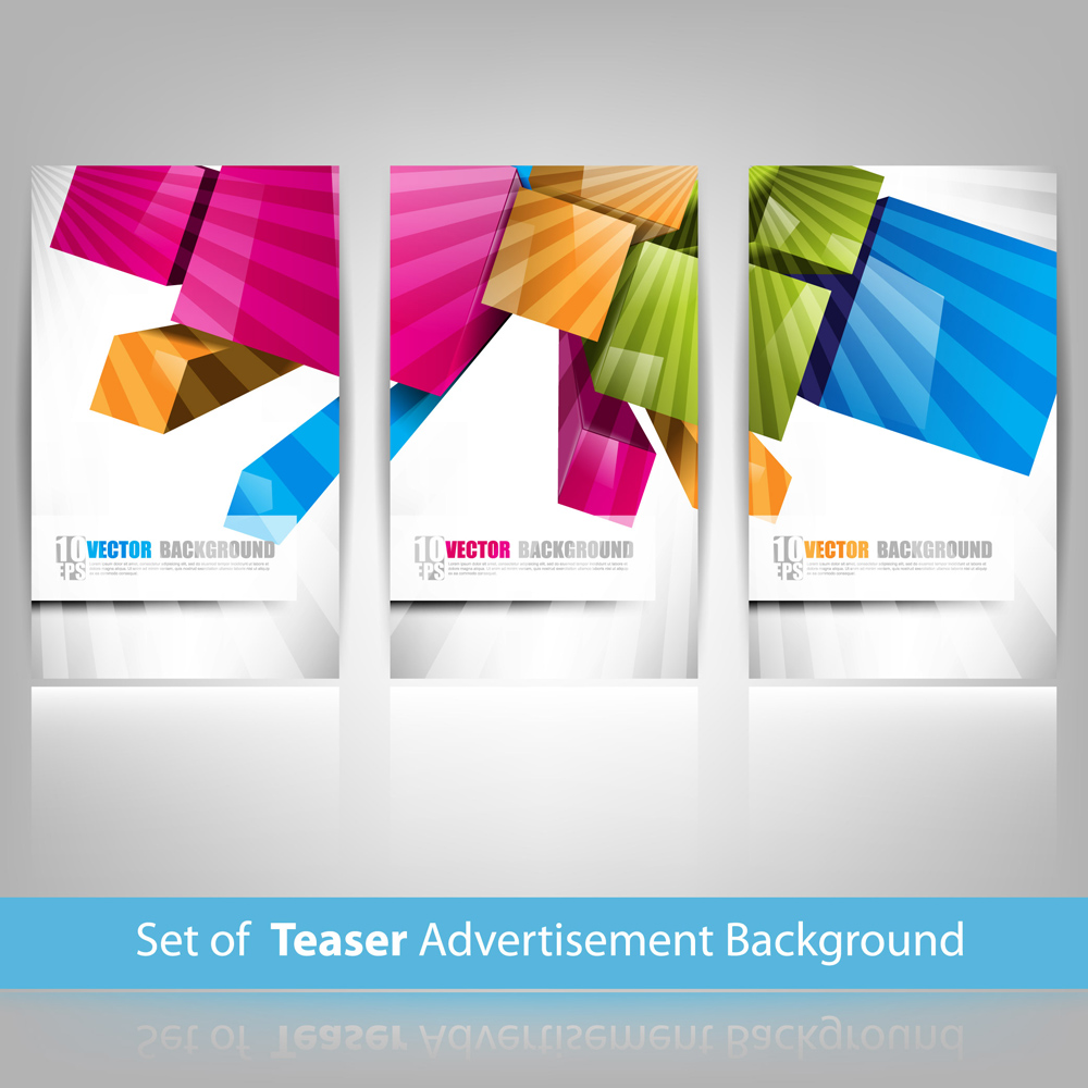 advertising background templates colorful modern 3d geometric