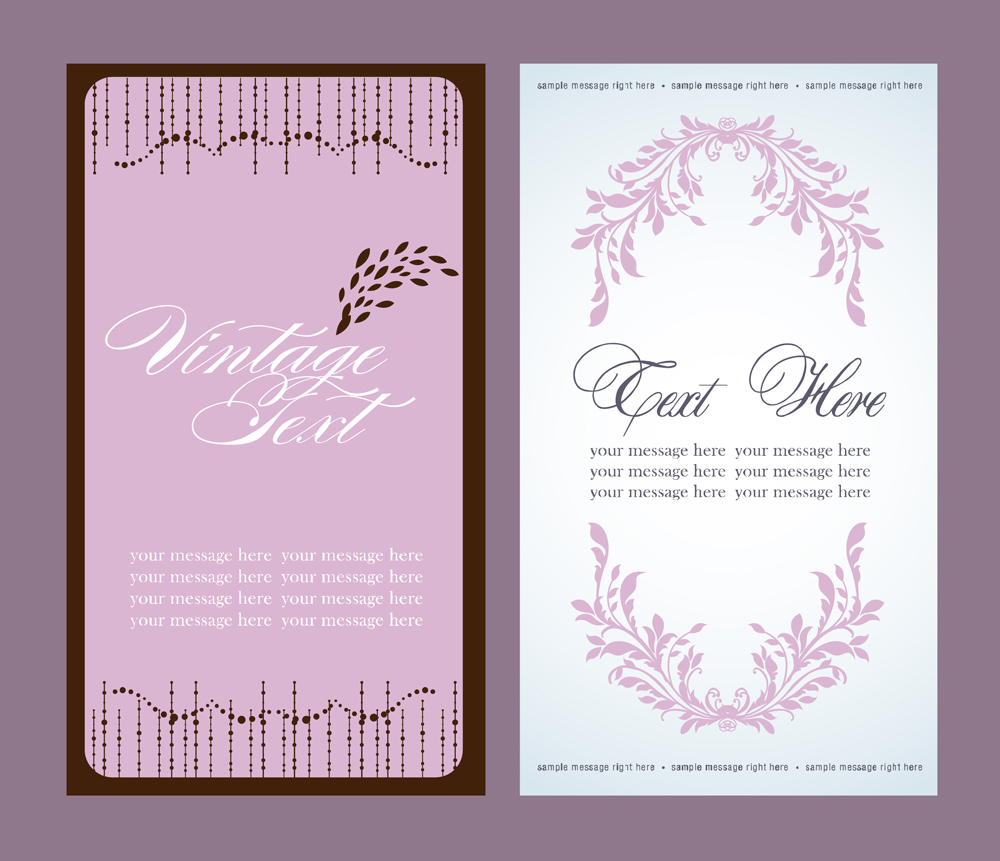 card cover templates elegant vintage handdrawn symmetry