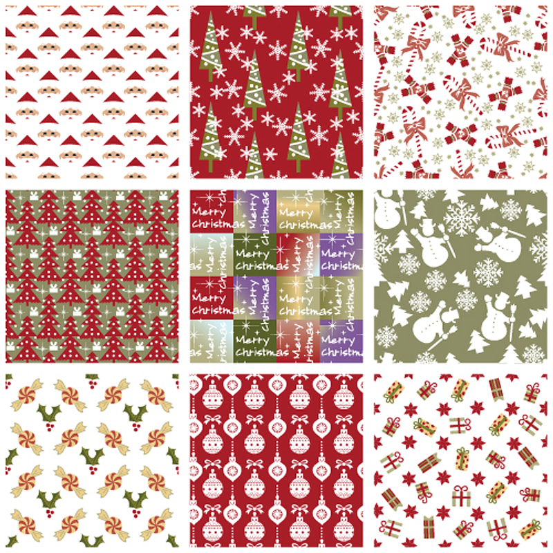 decorative xmas pattern templates flat repeating symbols sketch