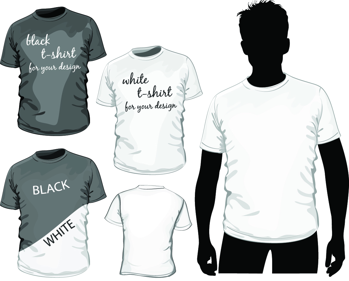 man tshirt templates modern black white simple design