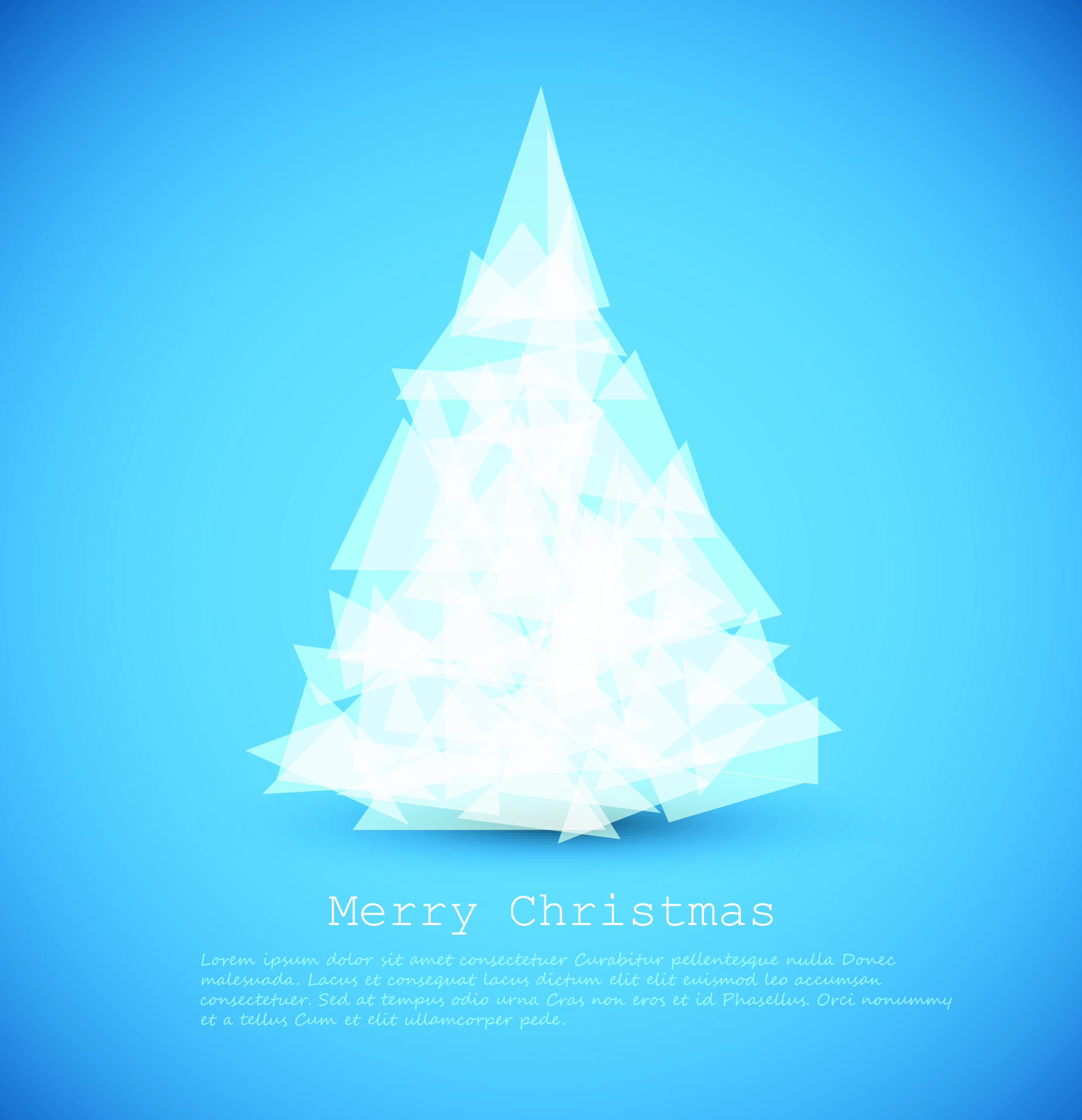 christmas cover card template blurred geometric fir tree