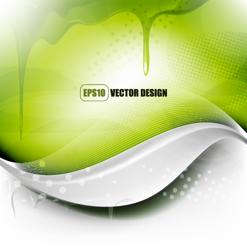 decorative background template bright white green melting liquid