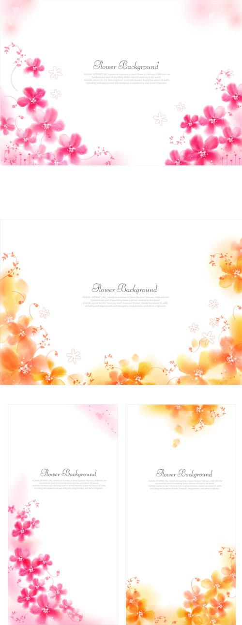 flowers background templates modern bright blurred design