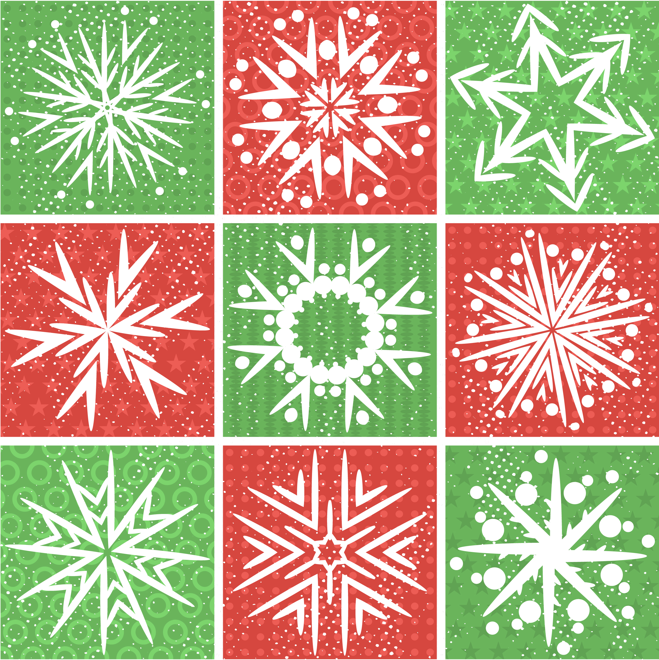 decorative snowflakes templates classical flat symmetry shapes