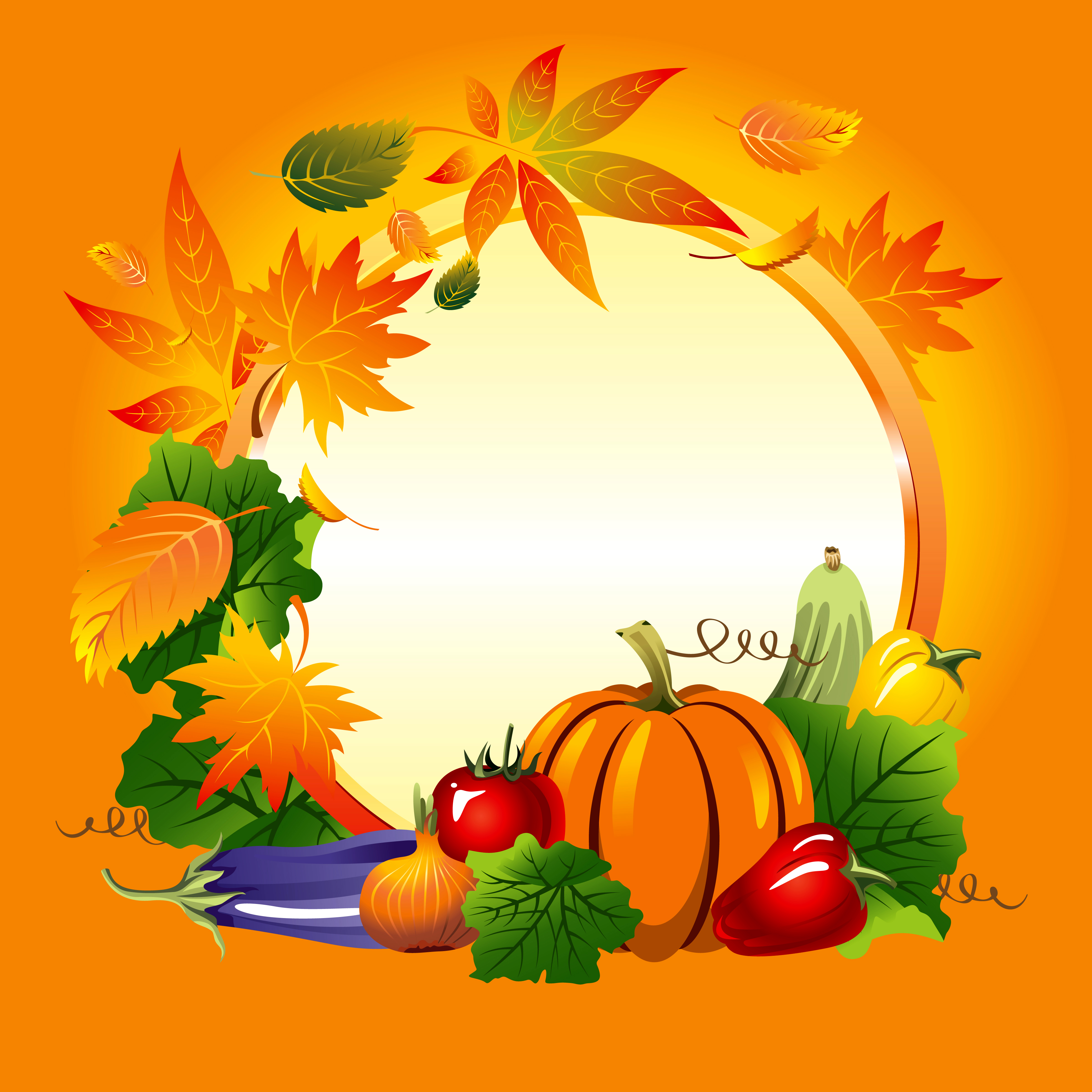 decorative background template vegetables autumn leaves sketch