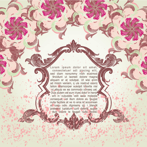 card cover template retro flora decor