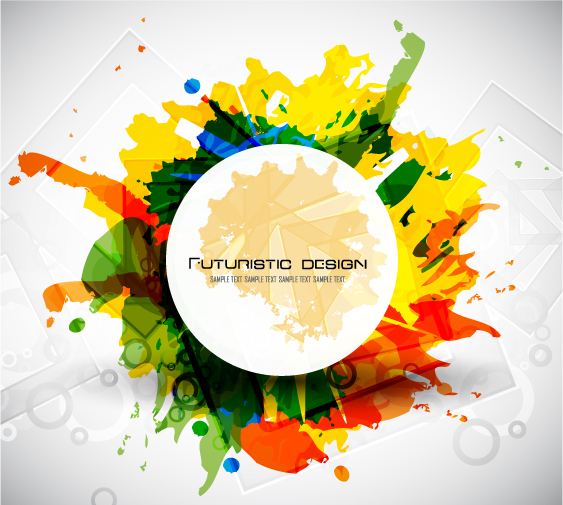 decorative background dynamic colorful ink splashing