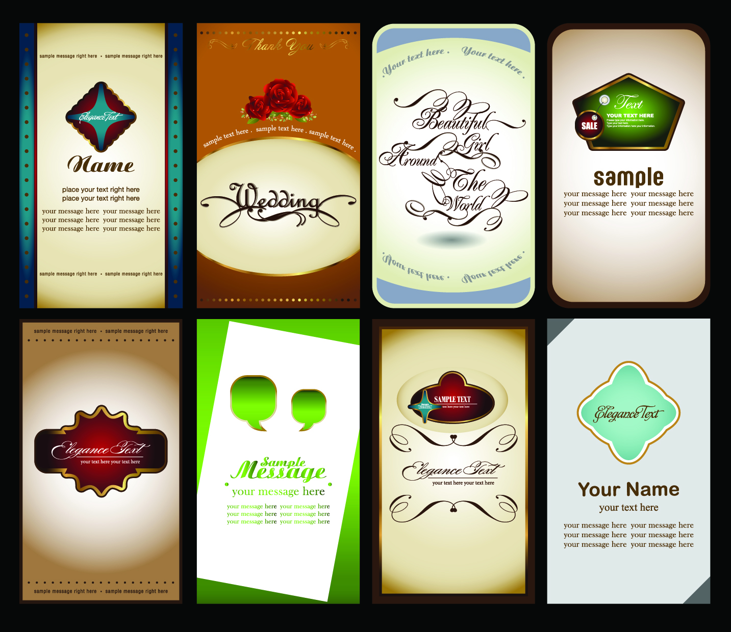 card cover templates vertical design classical elegance