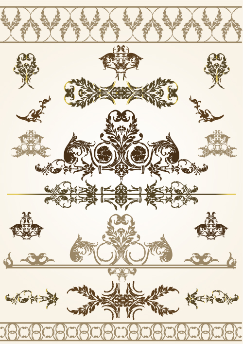 document decor elements retro symmetrical shapes