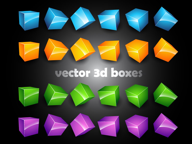 decorative boxes icons modern 3d shapes sketch