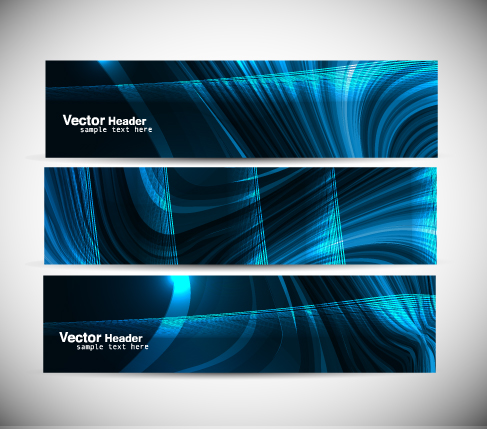 decorative banner templates modern dark dynamic swirled shapes